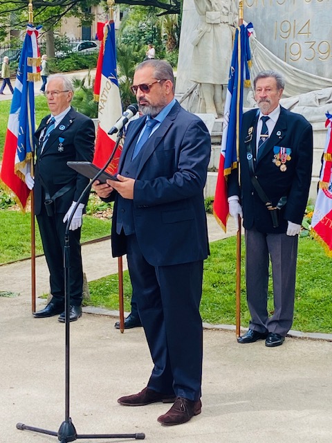 8 MAI 2024 : L’AICS-SR étai présente à la cérémonie de commémoration du 8 mai 1945 à Sète